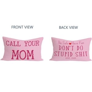 Pink Decorative Pillow with Fun Quotes